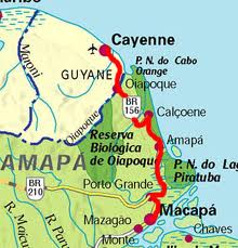 Carte routière, Macapa-Cayenne